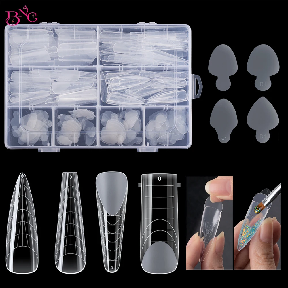 Duet System Dual Form Set Leicht für French Maniküre Quadrat Mandel Wiederverwendung Silikon Nagelaufkleber für Top Mold French Nail Art Tool