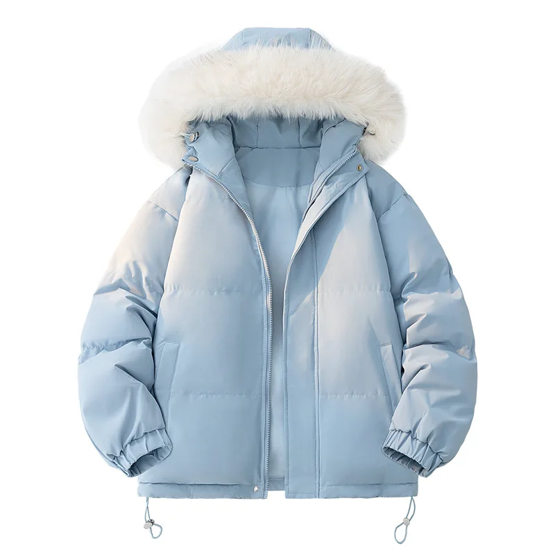 Hooded Cotton Jacket Thickened Warm Fur Collar Short Fashion Versatile Multi-color Bread Clothes