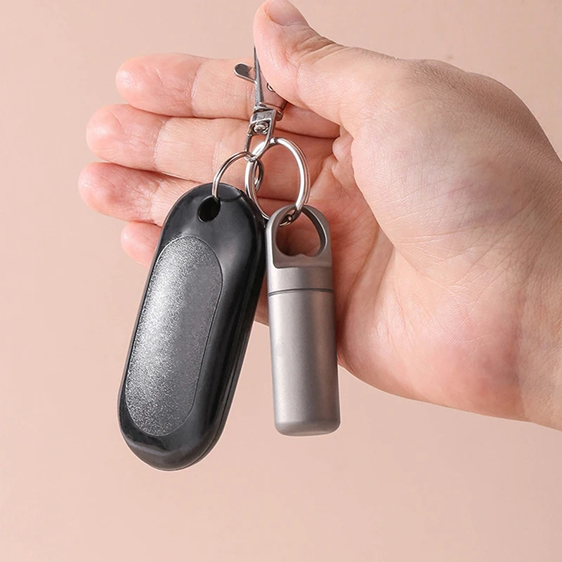 Mini sello impermeable de acero inoxidable 304, contenedor portátil para pastillas, lata sellada, llavero de botellas de almacenamiento