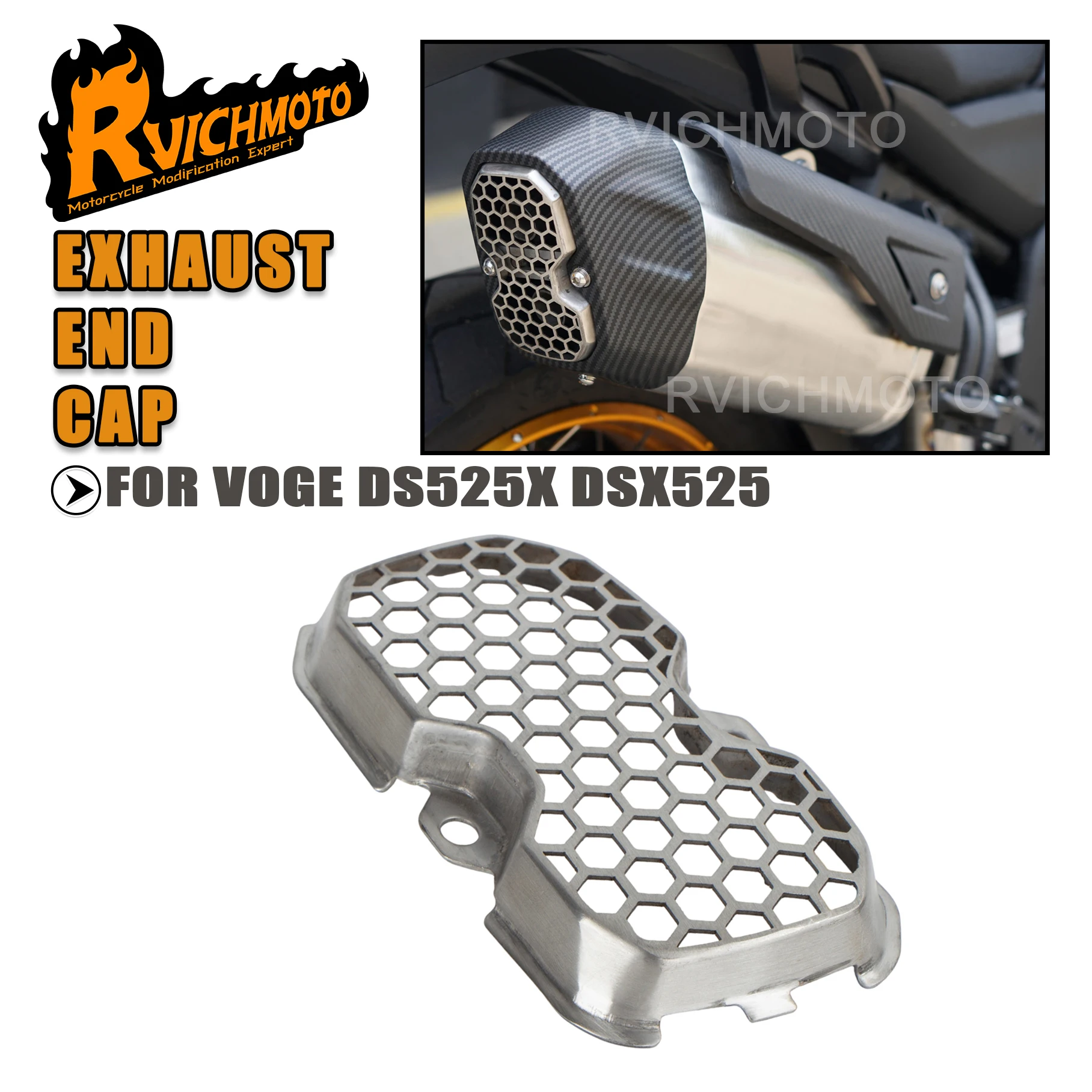 Motorcycle Rear Exhaust End Cap Muffler Protector Cover For VOGE DS525X 525 DSX 525 ds DS525 X 525 All Years  Accessories DS525X