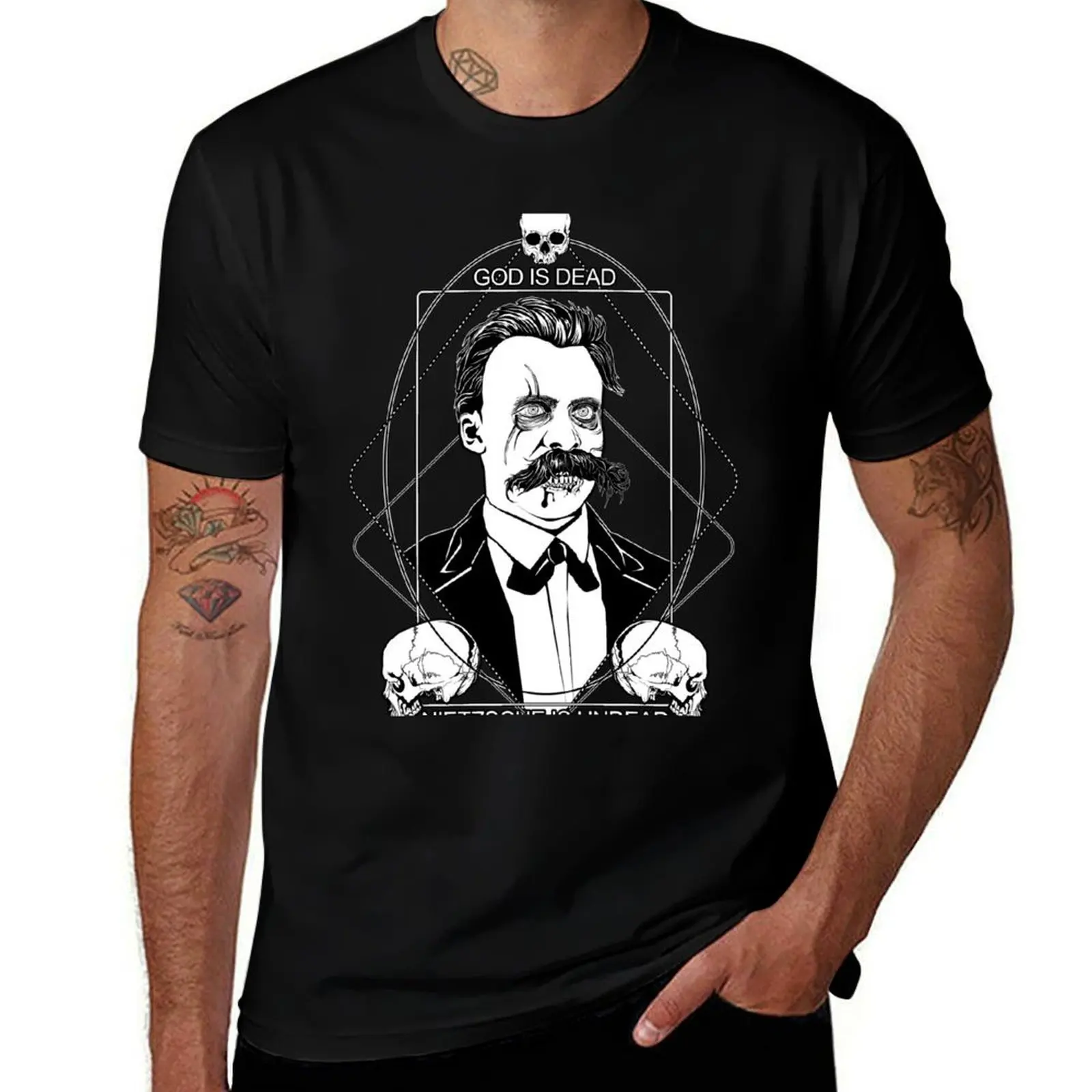 

GOD IS DEAD. NIETZSCHE IS UNDEAD. T-Shirt t shirts for man slim fit man t shirts for men casual men t shirt cotton 100% T-Shirt