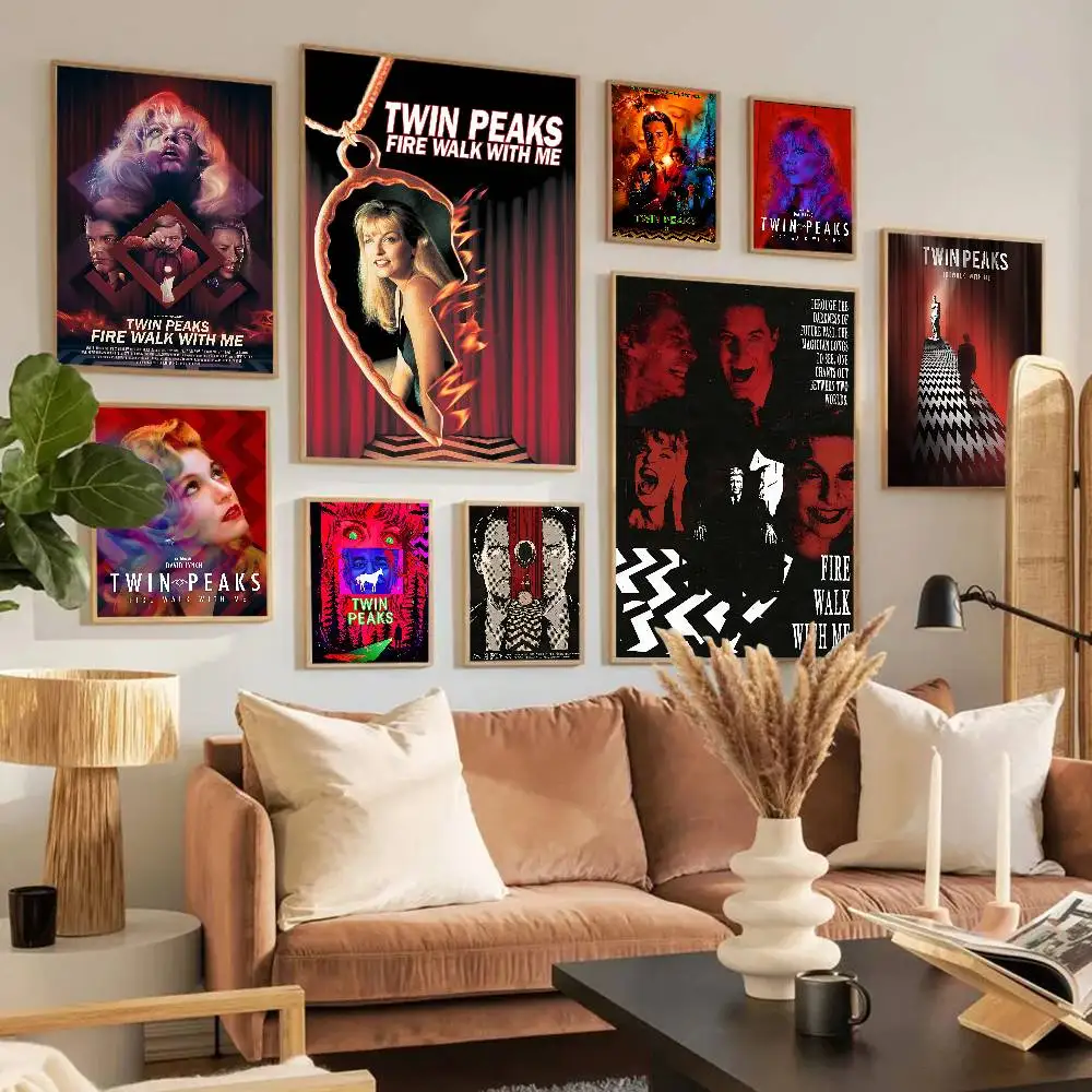 توين بيكس المسلسل التلفزيوني يظهر الملصقات خمر لزجة ورق أبيض ملصق DIY غرفة بار مقهى غرفة جدار ديكور #5