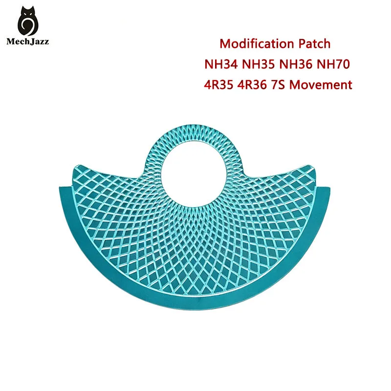 MechJazz NH35 Automatic Rotor Golden Patch, Fit for NH34, NH36, NH38, NH39, 7S26, 7S36 Movement, Watch Modification Accessories