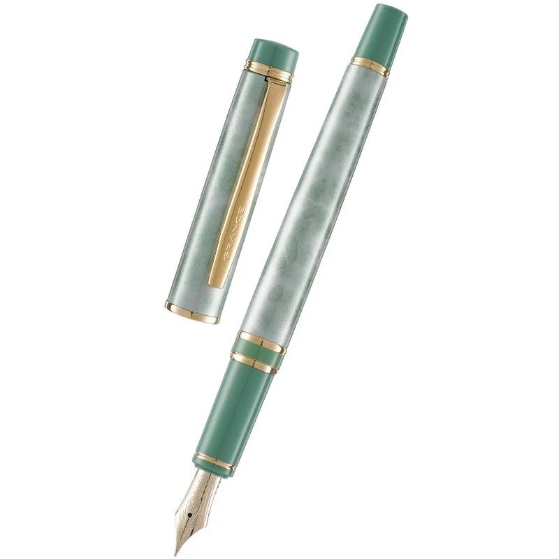 14K Gold Tip Japan PILOT Fountain Pen Gran Marble Pattern Metal Brass Pen Holder 0.5F 0.7M Stationery Supplies Business Ink Pen