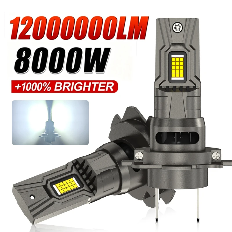 H4 H7 Led Canbus Lights 1:1 Mini Size H1 Car Headlight with Fan Super Bright Wireless Turbo Fog Bulb 6000K Automobile Lamp