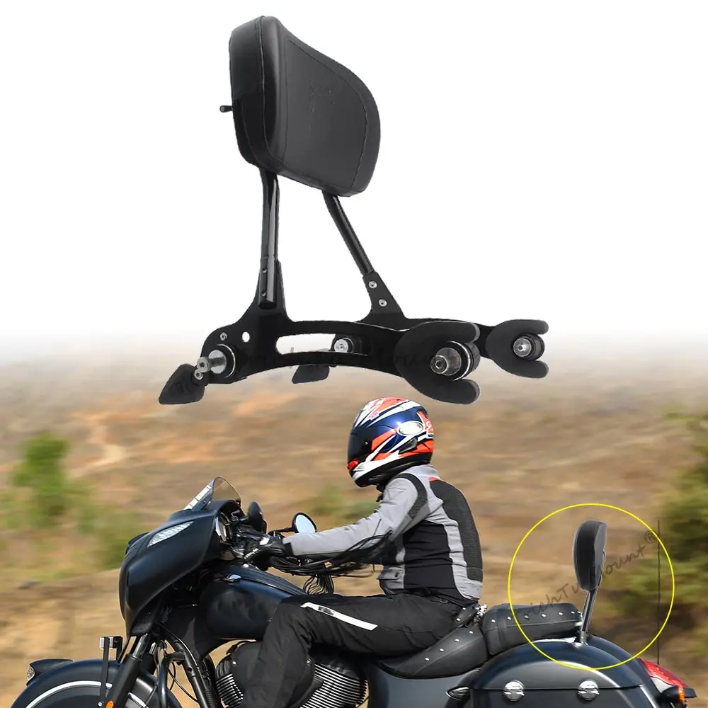 Motorcycle Detachable Sissy Bar Rear Passenger Backrest For Indian Chieftain Roadmaster Springfield Chief Vintage 2014-26 Black