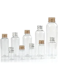 5PCS 5/10/30/50/60/100ml Plastic Bottle with Aluminum Screw Cap Plug Cosmetic Container Travel Kits Portable PET Lotion Cream