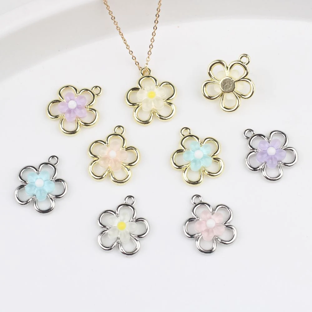 

10 шт., модные подвески в форме цветка, кулон, серьги ручной работы, ожерелье, браслет, аксессуары для изготовления ювелирных изделий, украшение для рукоделия, подарки