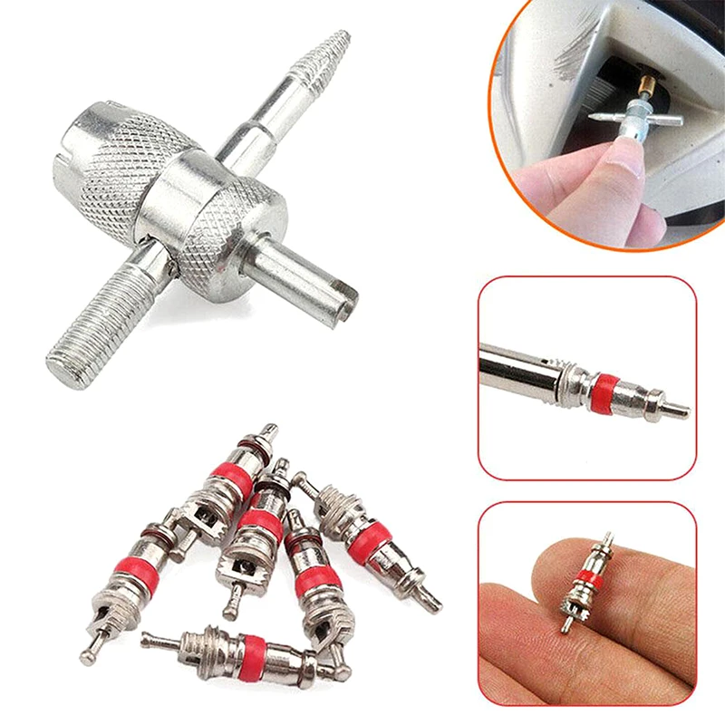 

Набор ключей для сердечника клапана автомобильных шин 4 в 1, инструмент для установки штока клапана, инструменты для очистки шин