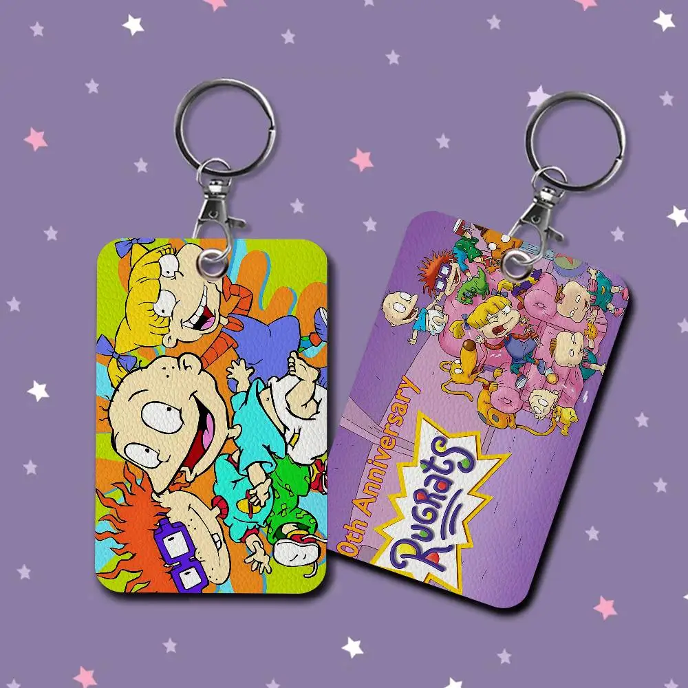 Children Animation R-Rugrats Badge Holder Keychain For Bank Business Work Card Holder Student Card Protective Case Bus Card