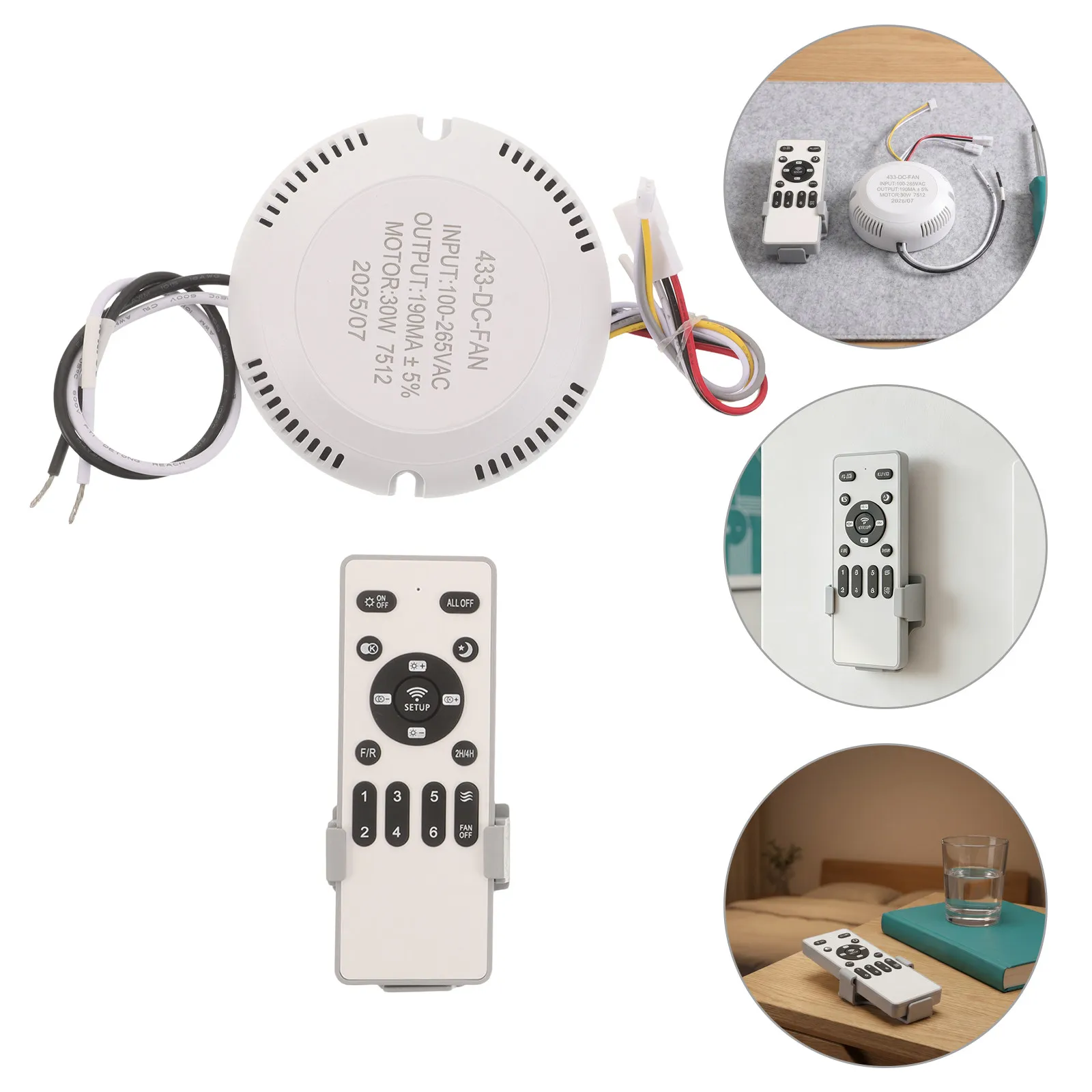 DC Ceiling Fan Remote Control Kit 110V Wireless Light Receiver for Small Ceiling Lamps Programmable