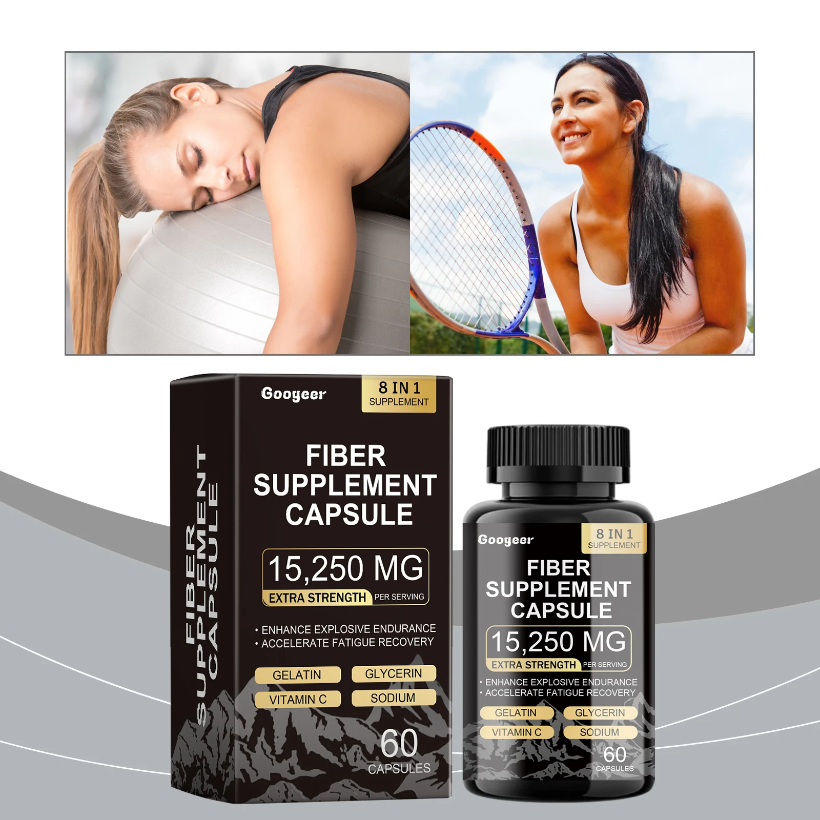 Multi-Benefit Fiber Capsules, Daily Dietary Supplement, Support Digestive Wellness & Overall Body Care