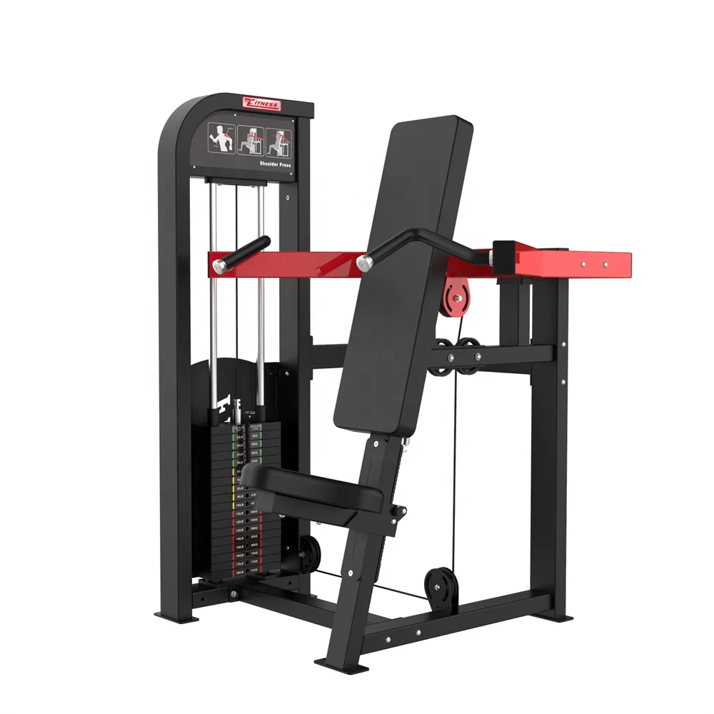 Hot Selling  Fitness GC-5012 Commercial Use Adjustable Steel Shoulder Press Machine Pin Loaded System 80kg Weight Stack