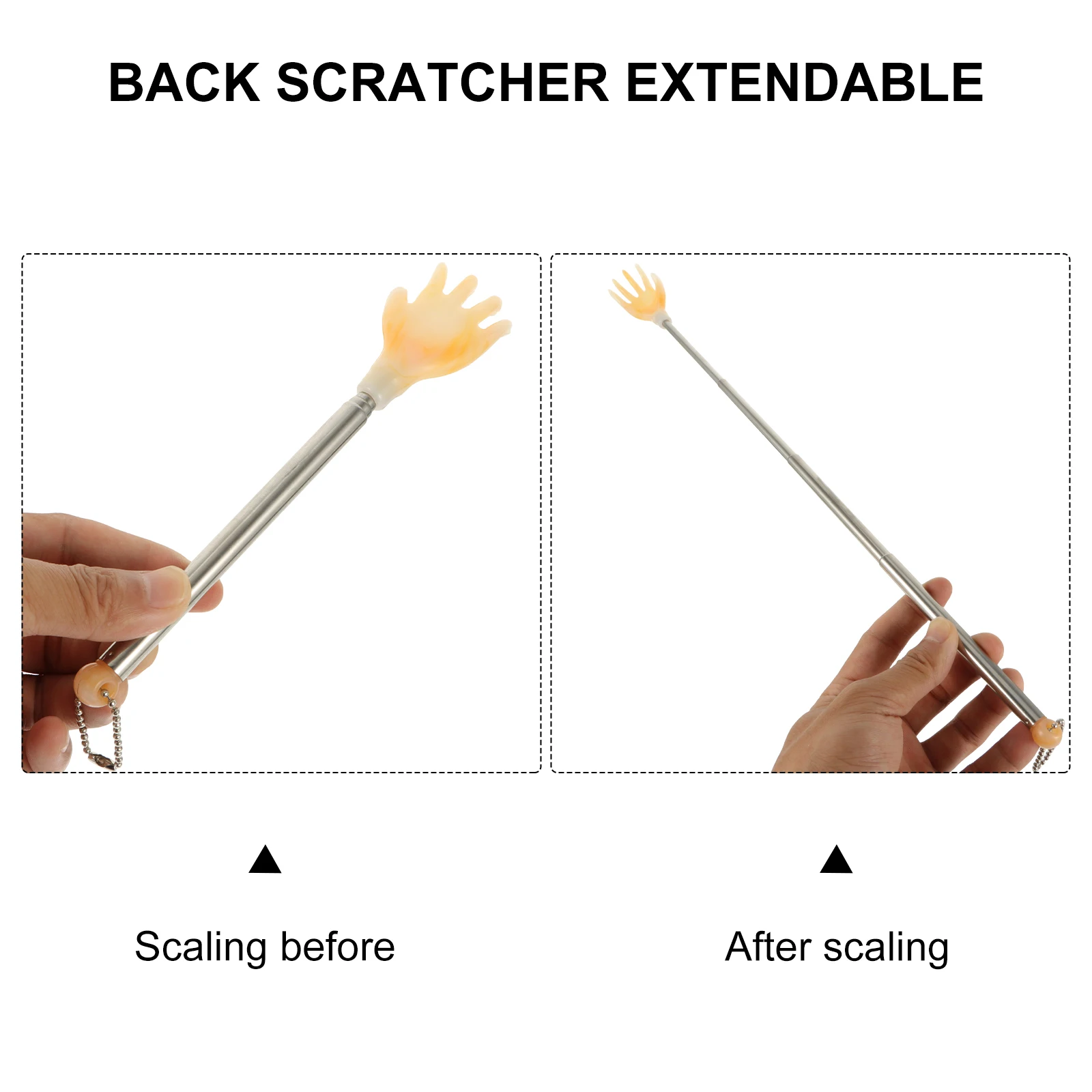 

6 Pcs Extendable Back Scratcher Durable Plastic Stainless Telescopic Claw Tool Body Itch Relief Massager Retractable