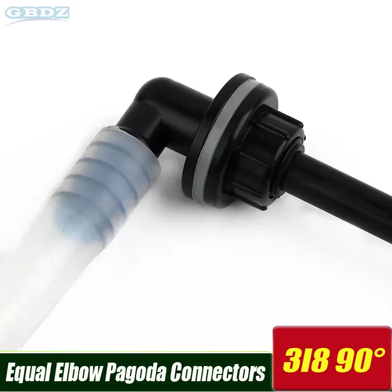 

1/3~40PCS White PVC 90° Equal Elbow Pagoda Connectors Fish Tank Aquarium Drain Inlet Outlet Joints Garden Irrigation Accessories