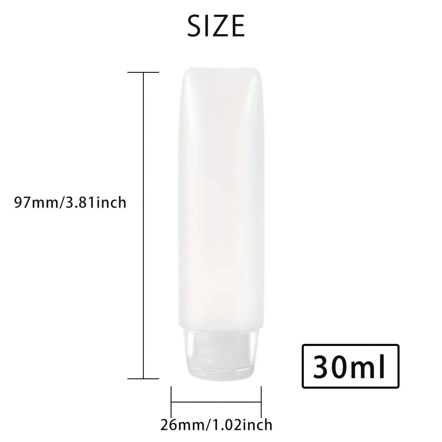 10pcs 30/50ml Empty Refillable Plastic Soft Travel Squeeze Tube Bottles Translucent Cosmetic Containers with Flip Cover