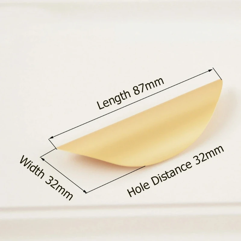 yesBrass Cabinet Handles Drawer Knobs Black Kitchen Handles Cupboard Door Pulls Half Moon Furniture Handle Door Hardware