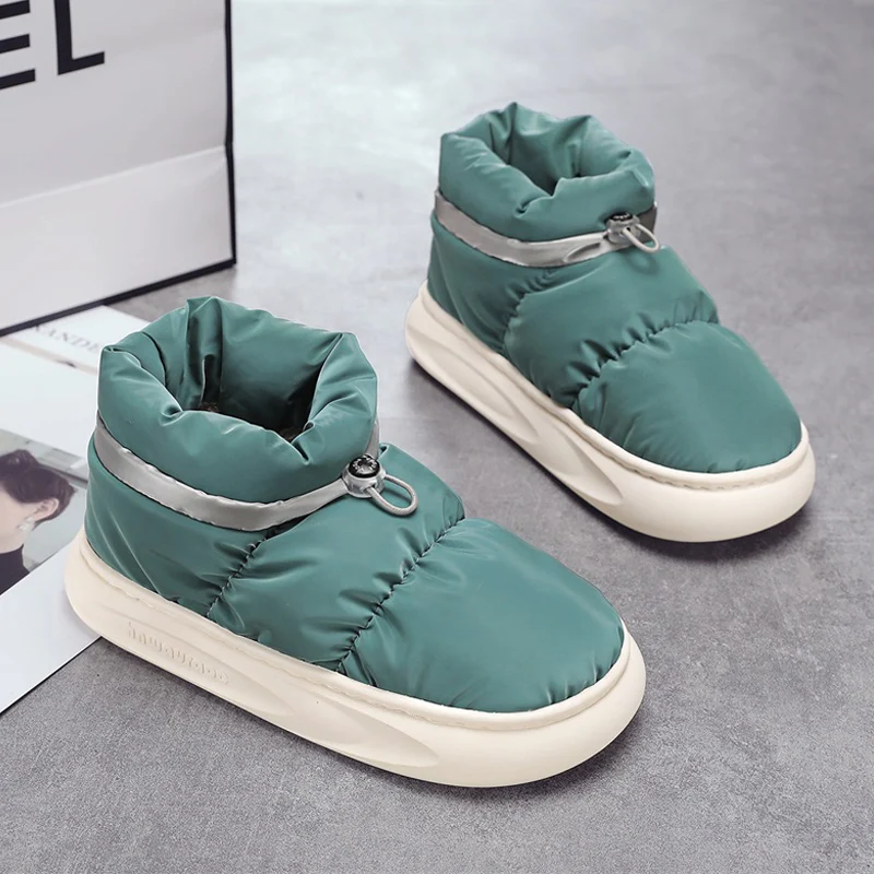 Домашние тапочки, обувь для спальни, зимние сапоги для родителей и детей, теплая хлопковая обувь на флисовой подкладке, мужская уличная женская повседневная обувь