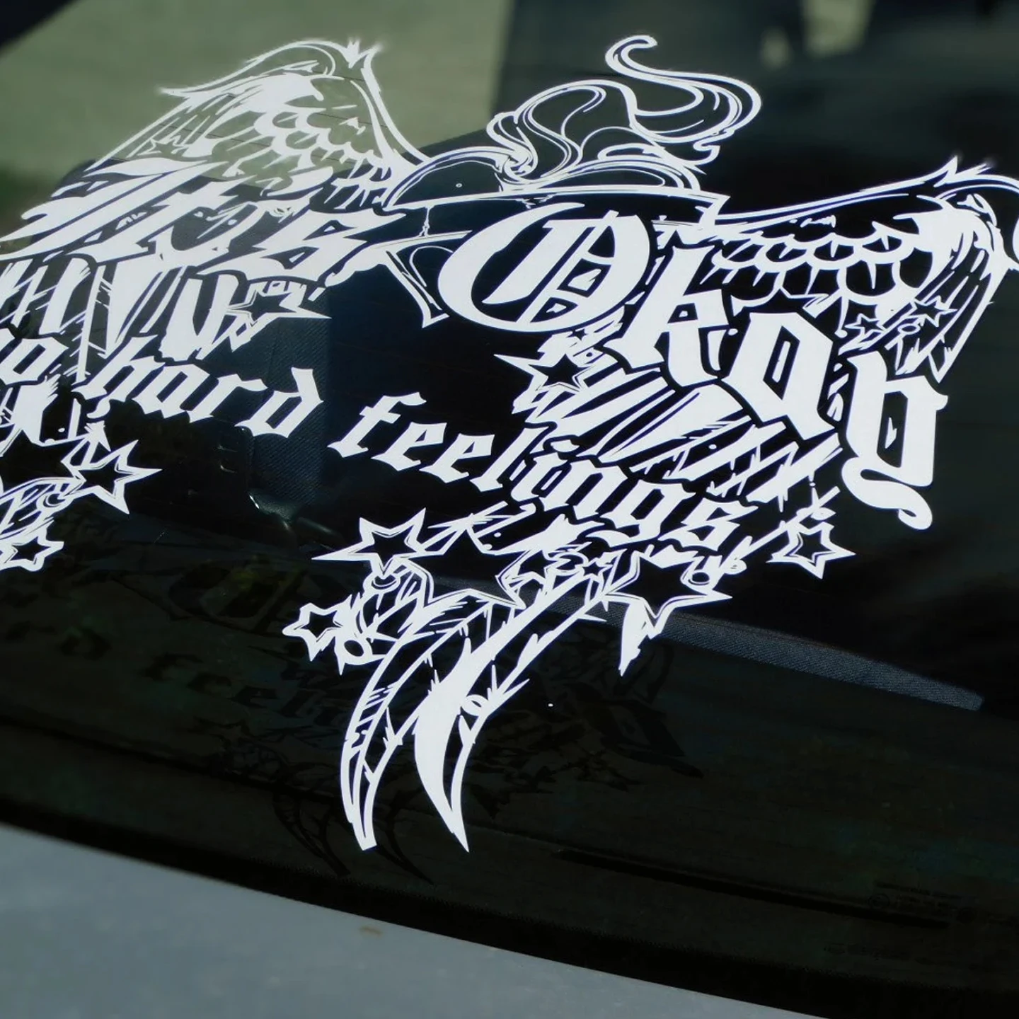 Gothic-Stil, es ist okay, keine Sorge. Windschutzscheiben- und Heckscheibenaufkleber, Autoaufkleber und Banner, JDM-Vinylaufkleber.