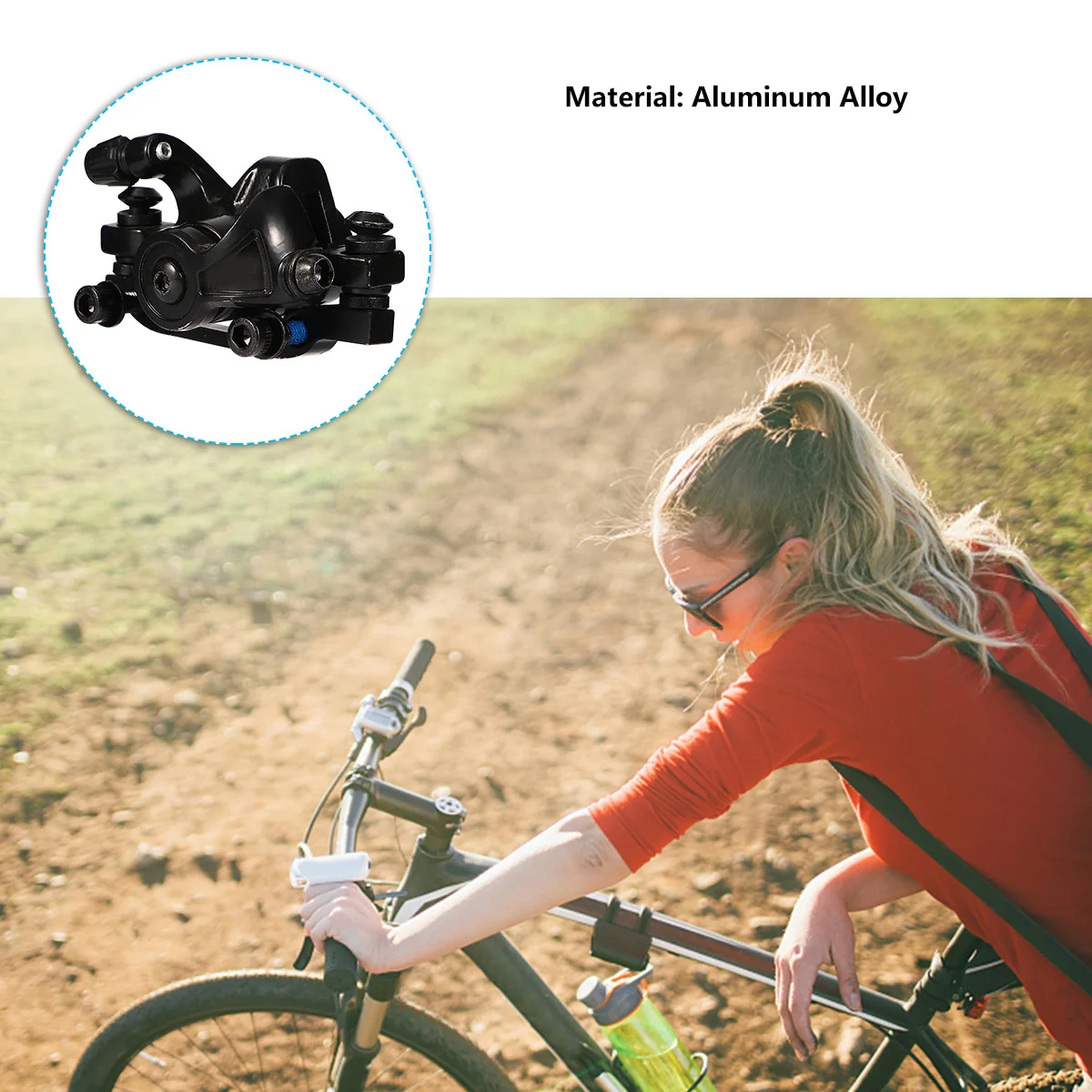 

Bike Brake Mountain Aluminum Alloy One-Piece Frame Front 160-140 Black Anti-Rust High Hardness Smooth Adjustment for Stable