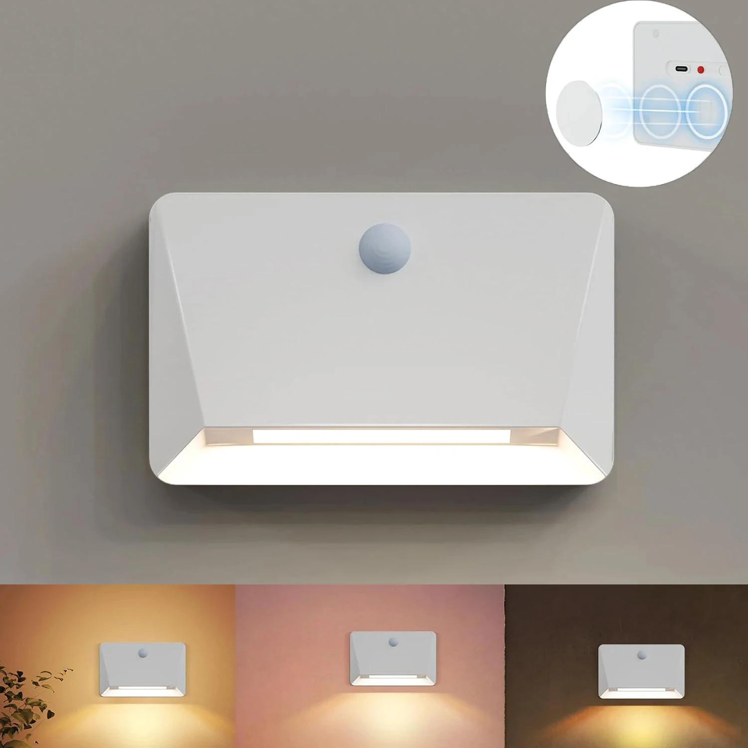Night Lamp With Motion Sensor Rechargeable USB Wall Light LED 3 Mode Linkage Magnetic For Bedroom Bedside Stair Lights