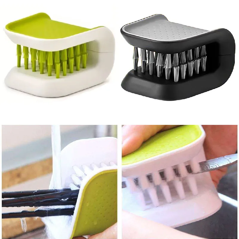 Car Interior Seat Belt Cleaning Brush U-shaped Double-sided Brush Folding Hard Brush Kitchen Car Cleaning Tool