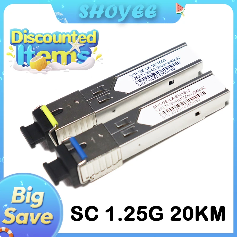 SC New SFP Transceiver SFP Module 1.25G 1310nm/1550nm 20km fiber switch Compatible module with Switch Optical Module