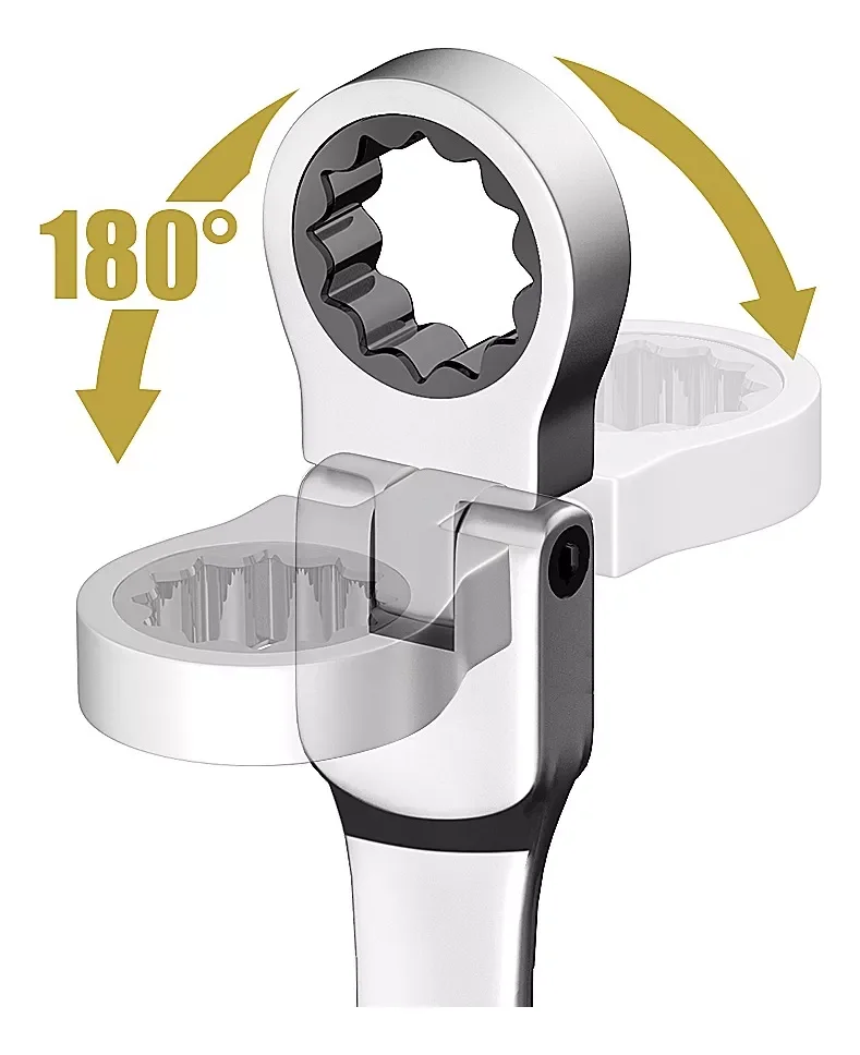 16-częściowy zestaw kluczy grzechotkowych Premium z elastyczną głowicą, 6-22 mm, trwałe wykonanie, z poręczną torbą do przechowywania - idealny do majsterkowania i samochodów