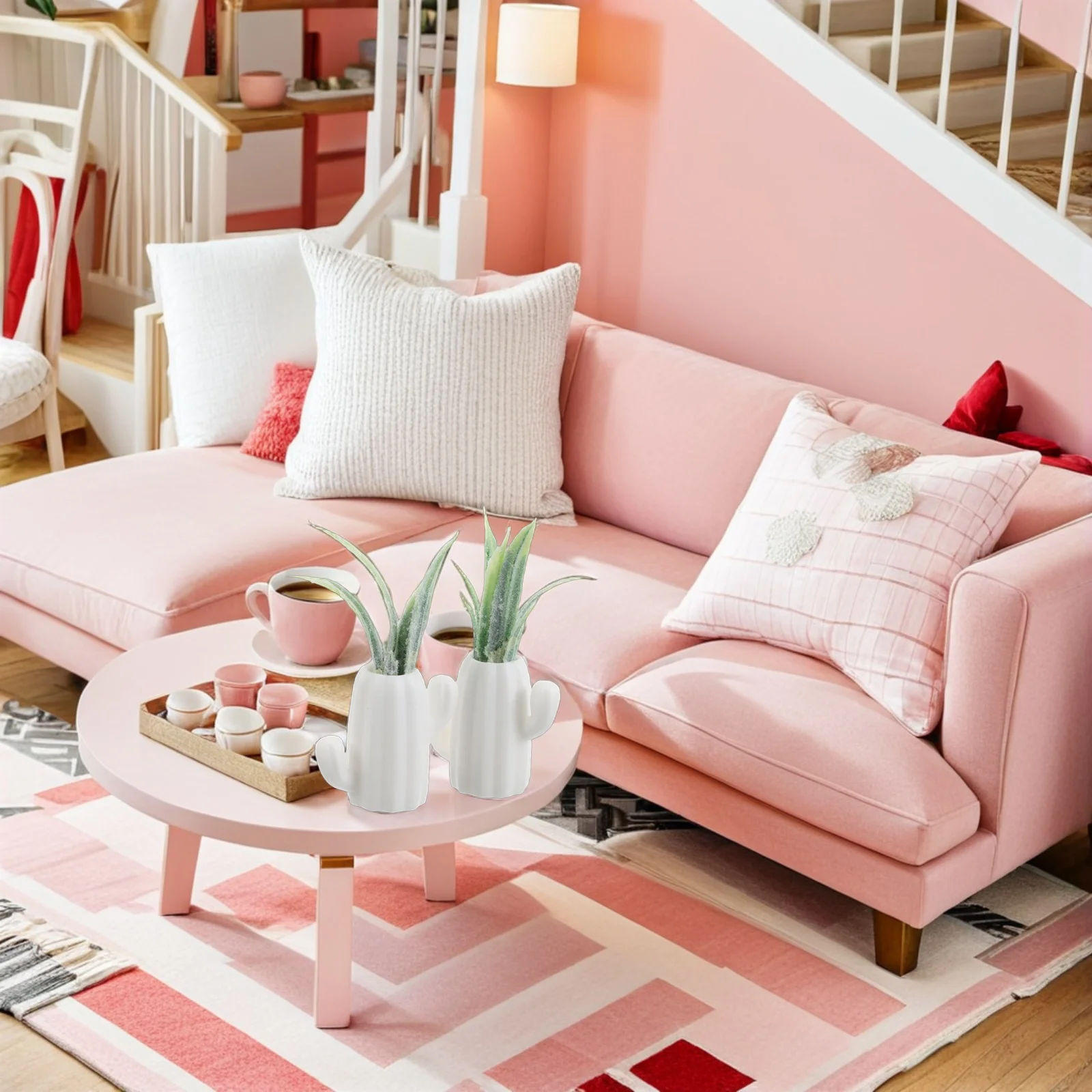 

2Pcs Miniature Dollhouse Greenery Decoration Realistic Mini Potted Plants 1:12 Scale Accessories Fairy Garden Ornament