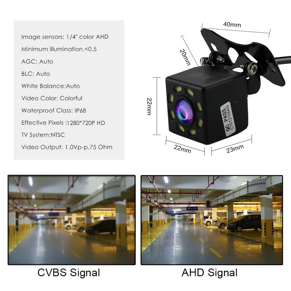 

AHD 1280*720P Car Reverse backup Camera 170 Degree Night Vision HD Vehicle RearView Camera For all cars with 6 meter wires