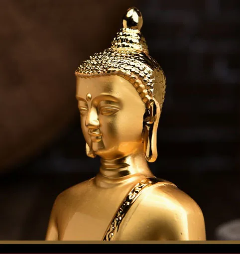 21 CM LARGE # HOME OFFICE efficacious Talisman House Protection # Tibetan Buddhism Sakyamuni Buddha gilding brass Buddha statue