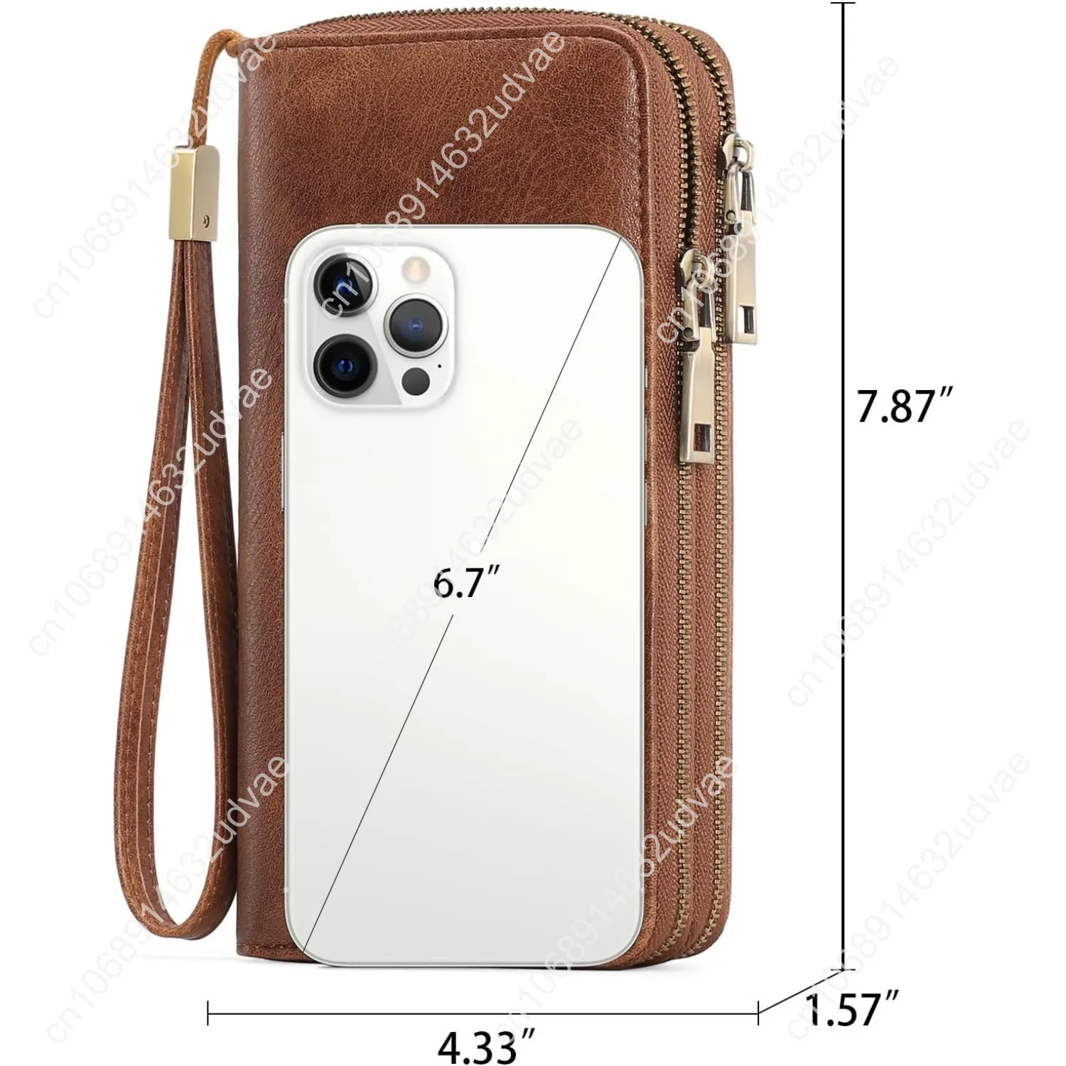 GAEKEAO Wallet for Women Clutch RFID Blocking Wristlet Leather Purse Large Capacity Credit Card Holder with Grip Hand Strap