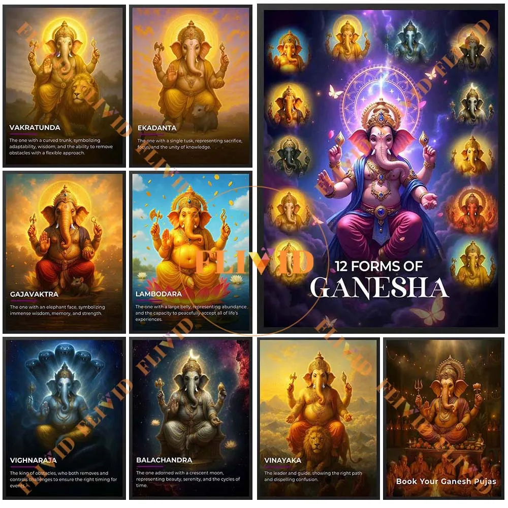 

Hinduism Lord Shiva's son Garnesh Poster Wall Pictures For Church Home Decor Wall Art Canvas Painting Posters Unframed