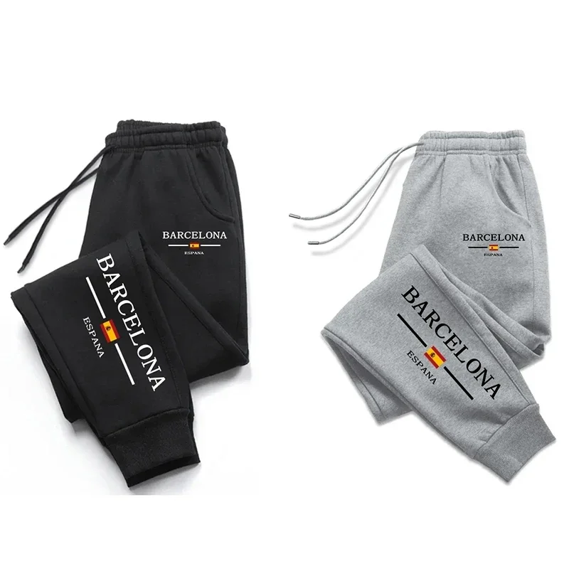

Четырехсезонные повседневные спортивные брюки, высококачественные мужские футбольные длинные брюки, горячая распродажа 2025, спортивные штаны с принтом Барселона для мужчин