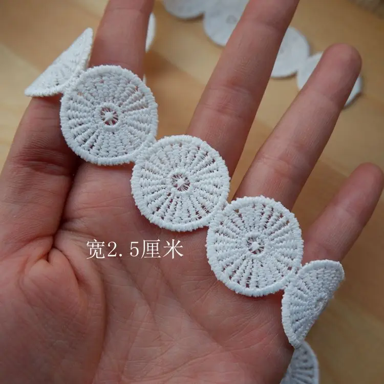 Exquisite Cotton Embroidery Ribbon Lace Trim, Skirt Sewing Accessories, Clothing Decorative Materials, High Quality