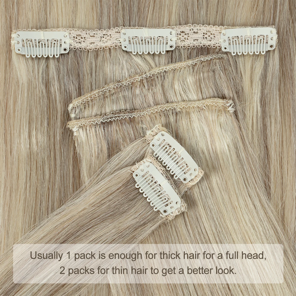 P18-613 Highlight  Natural Clip in Hair Extensions Human Hair 18-24 inch 120g/set Straight Clip in Extensions for Women