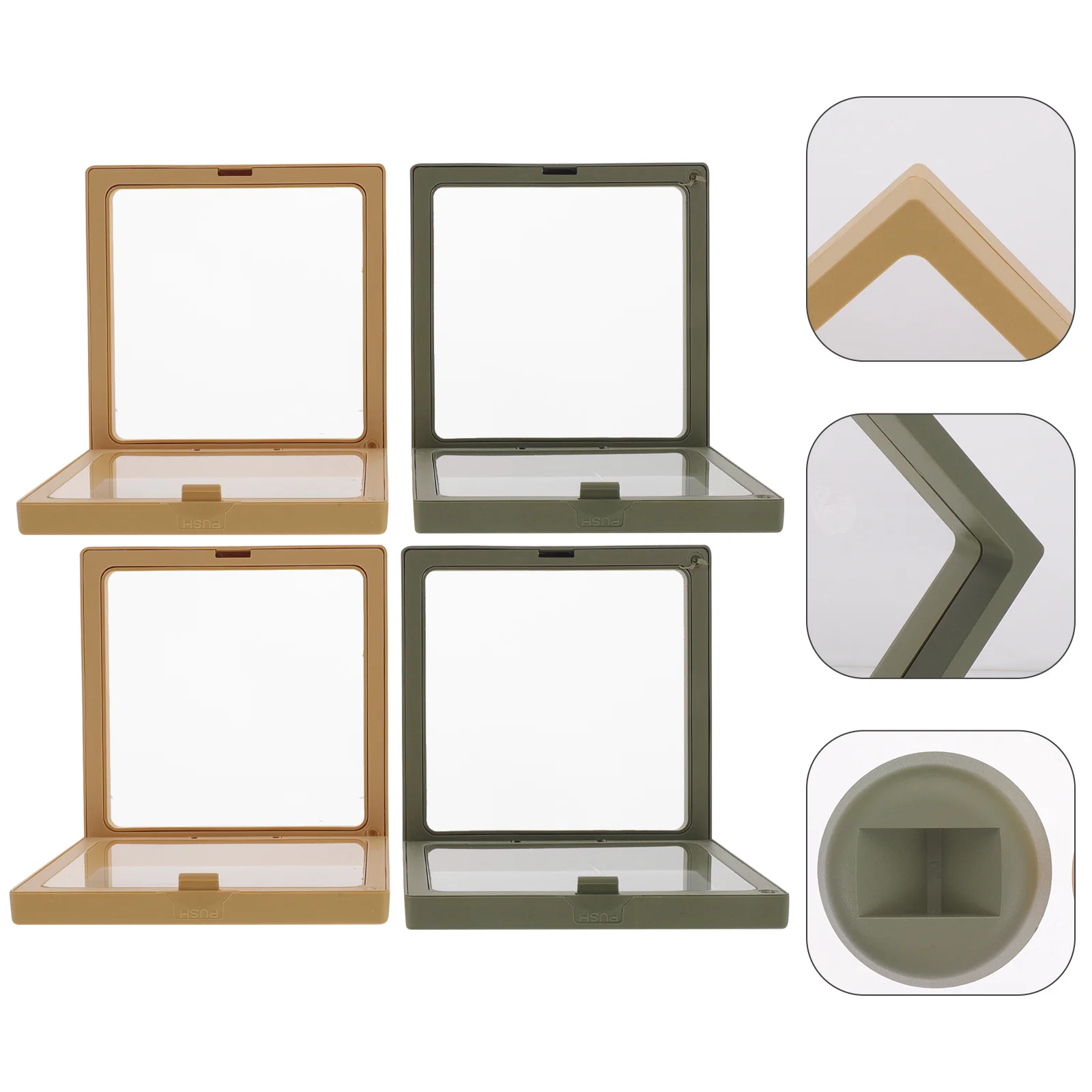 

4Pcs Floating Jewelry Display Frame Transparent Desktop Display Stand Ring Storage Organizer Jewelry Case Ring Storage Box