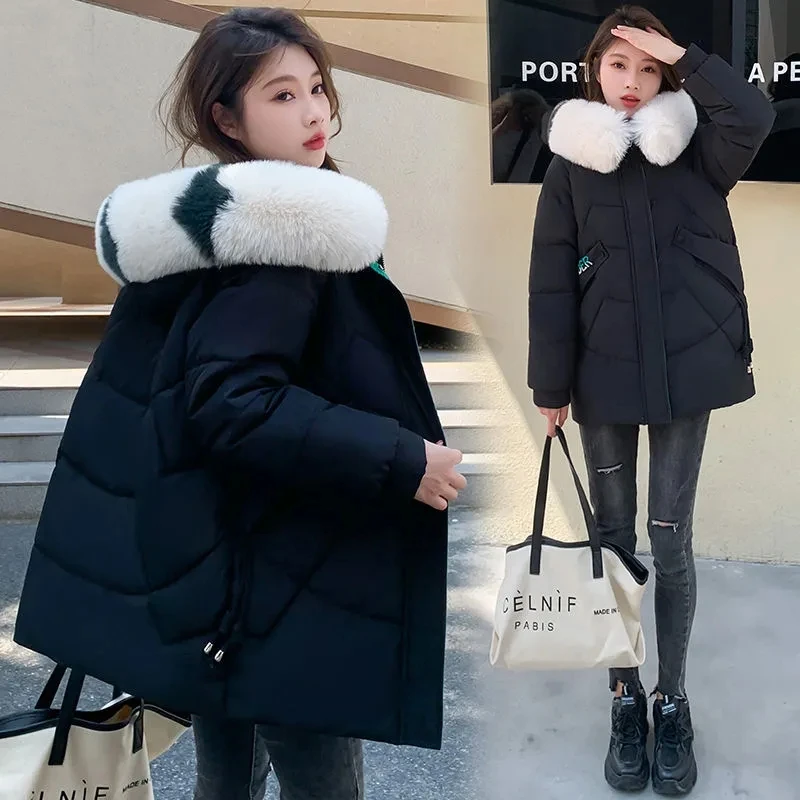 

Winter Coat Female Jacket New 2023 Hooded Parka Warm Big Fur Winter Jacket Women Wadded Ladies Plus size Women's down jacket