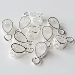 925 Sterling Silver Slider Pendant Clasp Bail Connector with Open Loop for Jewelry Making, Silver Bails with Open jumpring
