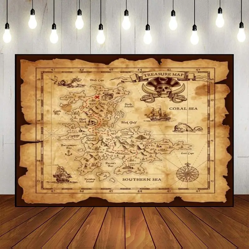 

Custom Travel Photography Backdrop Party Wall Map Theme Awaits Bon Happy Birthday Banner Around World Decoration Ancient