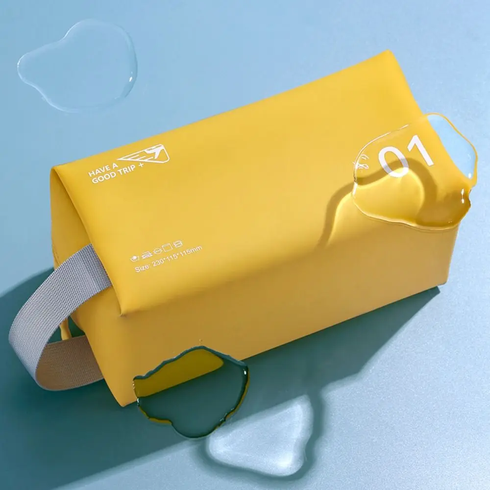 

Simple PVC Cosmetic Bag Large Capacity Multi-Purpose Makeup Pouch Waterprrof Morandi Storage Bag Bathroom