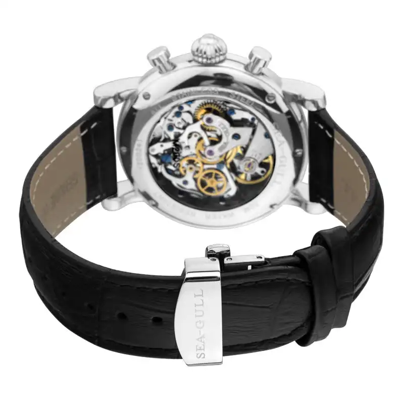 Sea-Gull Men's Luxury Mechanical Chronograph ST1908 Manual Winding Calendar Watch 316L Stainless Steel Multifunction Watch M199S