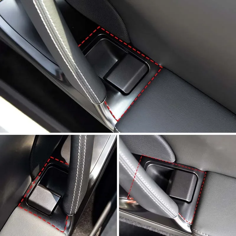 

2Pcs Real Carbon Fiber For Nissan GTR R35 2008-2016 Car Door Lock Key Decorative Frame Cover Sticker Car Interior Accessories