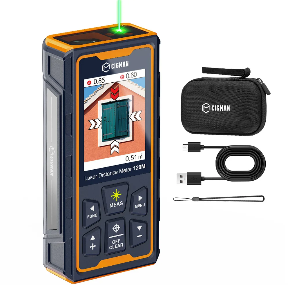 CIGMAN CD-120G lasermetinstrument met 4x camera, P2P-technologie, IP68, 2,4 inch IPS-display, multifunctioneel ontwerp, duurzaam