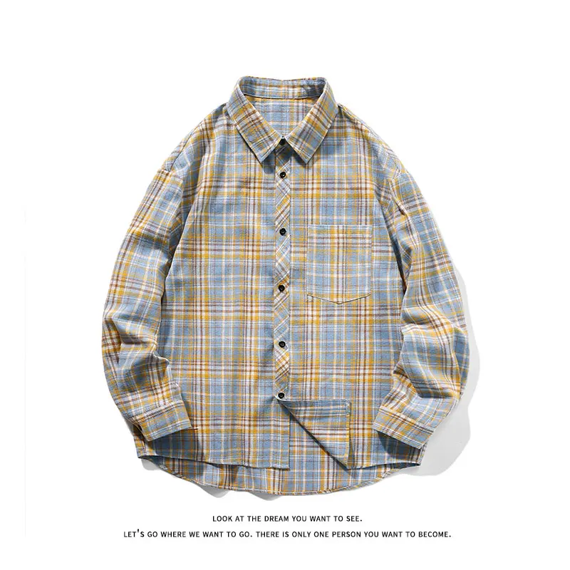 Korean Clashing Plaid Shirts Thin Long Sleeve Shirt Loose Fit Vintage Shirt Men Women Casual Summer Sun Protection Clothing Coat