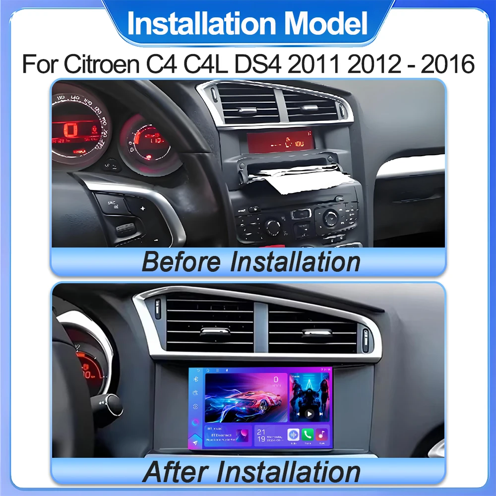 Android 16 Auto For Citroen C4 C4l Ds4 2011 2012 - 2016 Navigation Car Radio Multimedia Video Player Bluetooth Touch Screen 4g