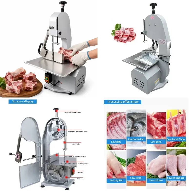 for Commercial Electric Bone Cutter Motor 304 Stainless Steel Heavy Duty Meat Freezing Bone Cutter 200 300 kg h