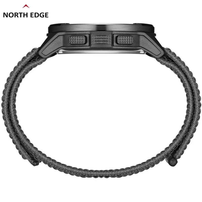 NORTH EDGE ALPS Reloj Digital de fibra de carbono para hombre Shock Militray Sports Super ligero Brújula para exteriores Relojes de pulsera impermeables de 50 M