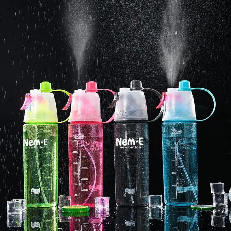 New 600ML Sports Water Bottle Can Drink Spray Water Bottle Portable Leakproof For Travel Climbing Outdoor Gym Sport Bottles