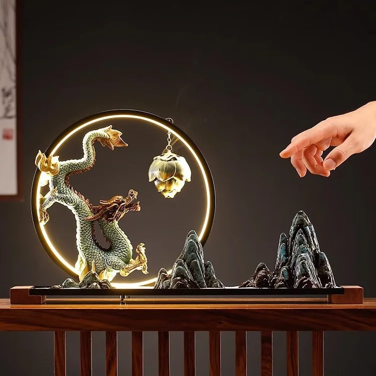 DSA thousand miles of Jiangshan lamp circle dragon ornament creative sand table rockery landscaping office living room entrance